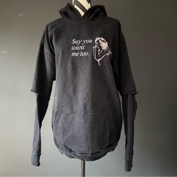 BOYS LIE Say You Want Me Too Hoodie Black W/ Pink Letters Feb 2020 Drop One Size - Picture 2 of 6